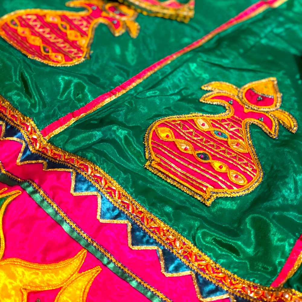 Green Pink Yellow Chaniya Choli Lengha Set